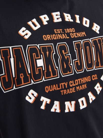 Jack & Jones LOGO O-Neck T-Shirt Black - Kratke Majice - Moške kratke majice za močnejše postave