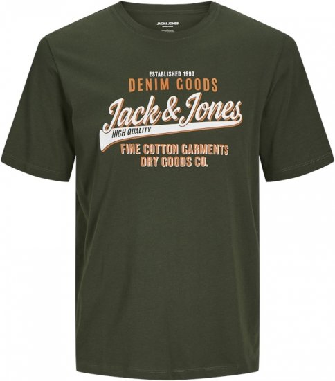 Jack & Jones JJELOGO O-Neck T-Shirt Kombu Green - Kratke Majice - Moške kratke majice za močnejše postave