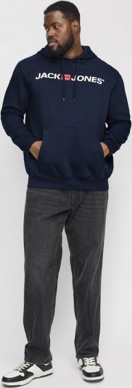 Jack & Jones CORP OLD LOGO REG FIT Hoodie Navy Blazer - Puloverji & jopice - Moški Puloverji & Jopice za Močnejše Postave