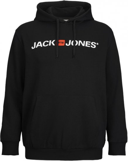 Jack & Jones CORP OLD LOGO REG FIT Hoodie Black - Puloverji & jopice - Moški Puloverji & Jopice za Močnejše Postave