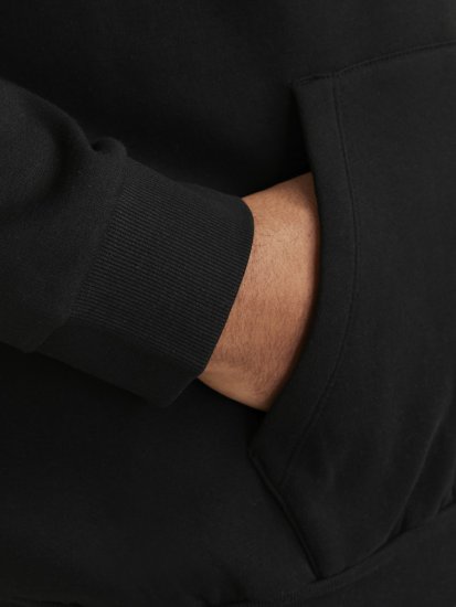 Jack & Jones CORP OLD LOGO REG FIT Hoodie Black - Puloverji & jopice - Moški Puloverji & Jopice za Močnejše Postave