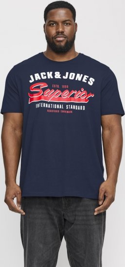 Jack & Jones LOGO O-Neck T-Shirt Dark Blue - Kratke Majice - Moške kratke majice za močnejše postave