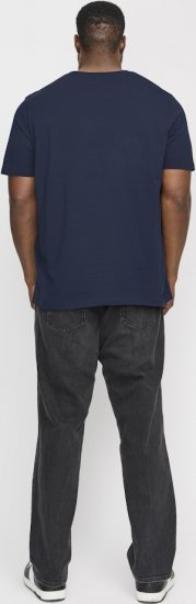 Jack & Jones LOGO O-Neck T-Shirt Dark Blue - Kratke Majice - Moške kratke majice za močnejše postave