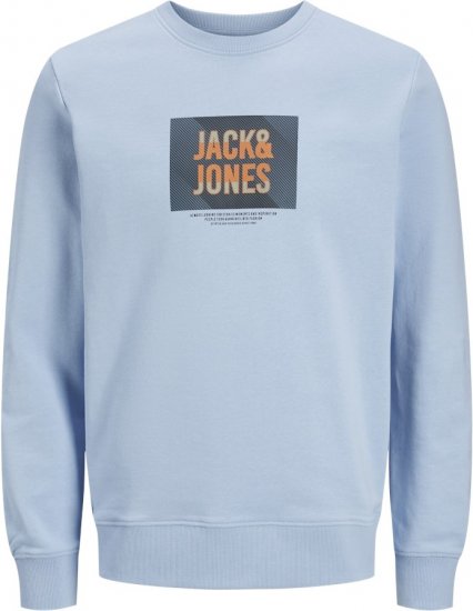 Jack & Jones HUDSON Sweatshirt Chambray Blue - Puloverji & jopice - Moški Puloverji & Jopice za Močnejše Postave