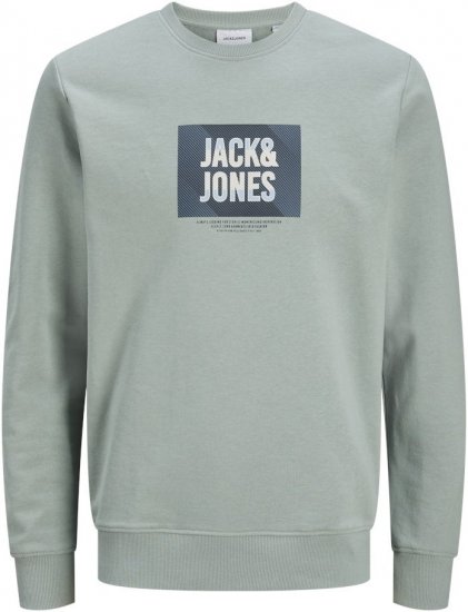 Jack & Jones HUDSON Sweatshirt Iceberg Green - Puloverji & jopice - Moški Puloverji & Jopice za Močnejše Postave