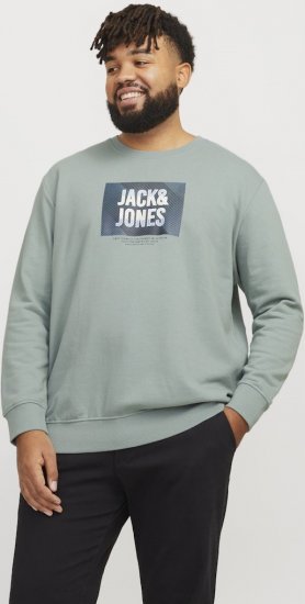 Jack & Jones HUDSON Sweatshirt Iceberg Green - Puloverji & jopice - Moški Puloverji & Jopice za Močnejše Postave