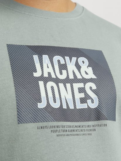 Jack & Jones HUDSON Sweatshirt Iceberg Green - Puloverji & jopice - Moški Puloverji & Jopice za Močnejše Postave