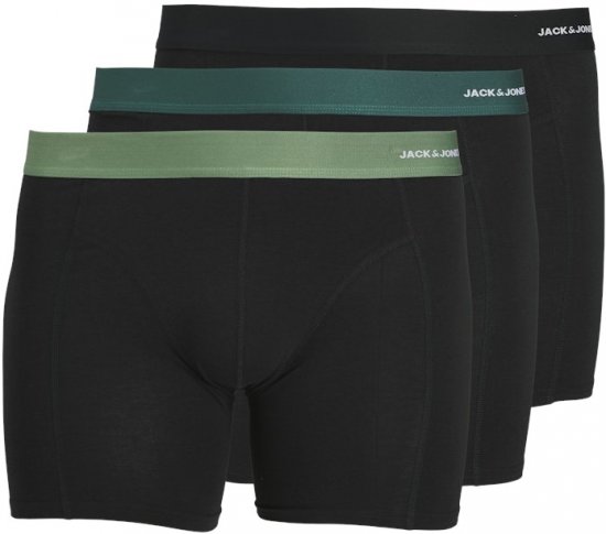 Jack & Jones Nick Bamboo Trunks 3-Pack Green/Black - Spodnje perilo & kopalne hlače - Moško Spodnje Perilo za močnejše postave