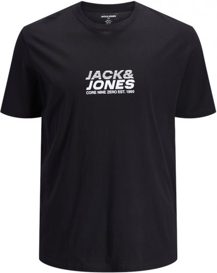 Jack & Jones Tarmac Branding Crew Neck T-Shirt Black - Kratke Majice - Moške kratke majice za močnejše postave