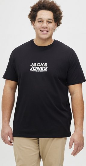 Jack & Jones Tarmac Branding Crew Neck T-Shirt Black - Kratke Majice - Moške kratke majice za močnejše postave