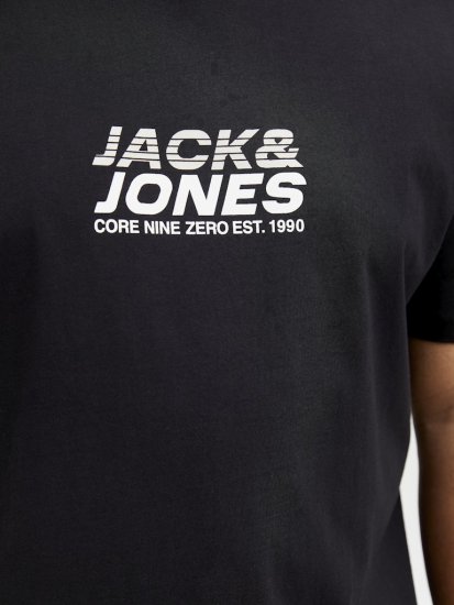 Jack & Jones Tarmac Branding Crew Neck T-Shirt Black - Kratke Majice - Moške kratke majice za močnejše postave