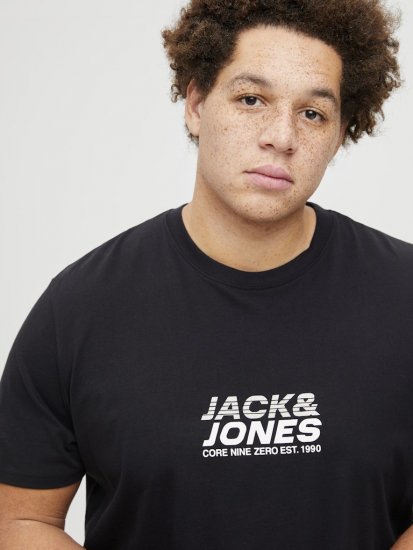 Jack & Jones Tarmac Branding Crew Neck T-Shirt Black - Kratke Majice - Moške kratke majice za močnejše postave