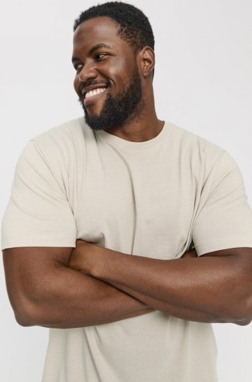 Jack & Jones ORGANIC T-Shirt Grey/Melange - Kratke Majice - Moške kratke majice za močnejše postave