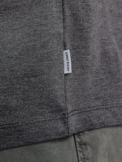 Jack & Jones ORGANIC T-Shirt Dark Grey Melange - Kratke Majice - Moške kratke majice za močnejše postave