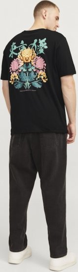 Jack & Jones Dreams Front & Back Print Crew Neck T-Shirt Black - Kratke Majice - Moške kratke majice za močnejše postave
