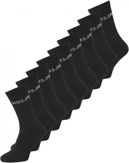 Jack & Jones REGEN Tennis Socks 9-Pack Black - Nogavice - Moške Nogavice za močnejše postave