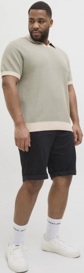 Jack & Jones Dave Chino Shorts Black - Kratke hlače - Moške Kratke Hlače za Močnejše Postave