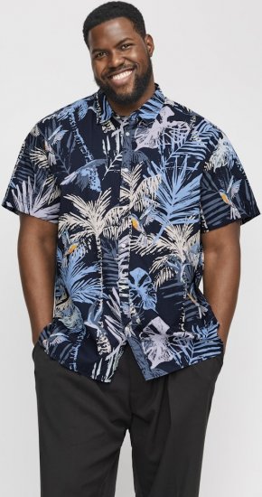 Jack & Jones Hawaii AOP Shirt Blue - Srajce - Moške srajce za Močnejše Postave