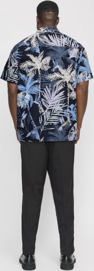 Jack & Jones Hawaii AOP Shirt Blue - Srajce - Moške srajce za Močnejše Postave