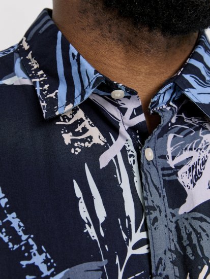 Jack & Jones Hawaii AOP Shirt Blue - Srajce - Moške srajce za Močnejše Postave