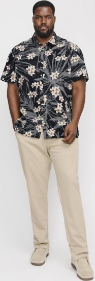 Jack & Jones Hawaii AOP Shirt Black - Srajce - Moške srajce za Močnejše Postave