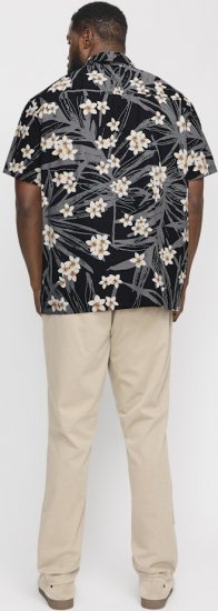 Jack & Jones Hawaii AOP Shirt Black - Srajce - Moške srajce za Močnejše Postave