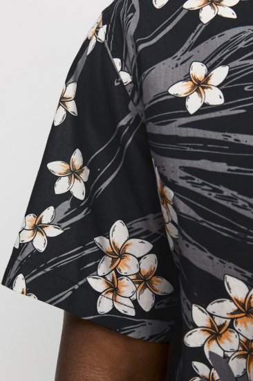 Jack & Jones Hawaii AOP Shirt Black - Srajce - Moške srajce za Močnejše Postave