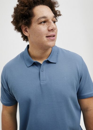 Jack & Jones AUSTIN CLASSIC Polo Blue - Polo majice - Moške Polo Majice za Močnejše Postave