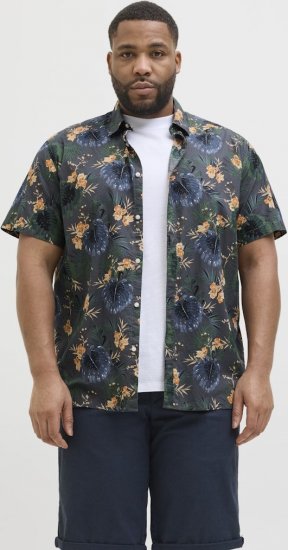 Jack & Jones Hawaii AOP Shirt Grey - Srajce - Moške srajce za Močnejše Postave