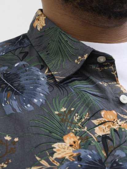 Jack & Jones Hawaii AOP Shirt Grey - Srajce - Moške srajce za Močnejše Postave