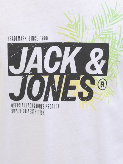  Jack & Jones Jaxon Crew Neck T-Shirt White - Kratke Majice - Moške kratke majice za močnejše postave
