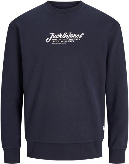 Jack & Jones Beau Crew Neck Sweatshirt Blue - Puloverji & jopice - Moški Puloverji & Jopice za Močnejše Postave