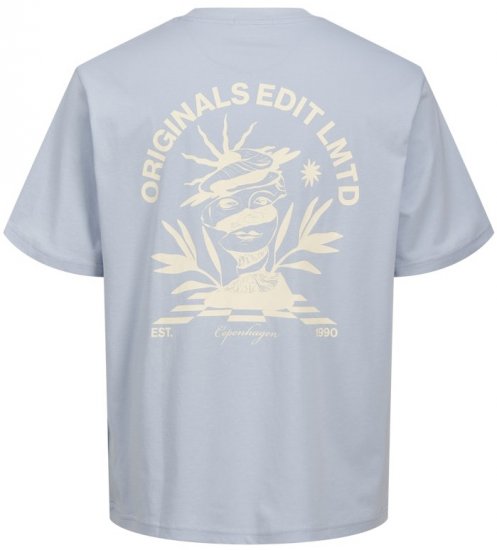 Jack & Jones Bellagio Collage Crew Neck T-Shirt Skyway - Kratke Majice - Moške kratke majice za močnejše postave