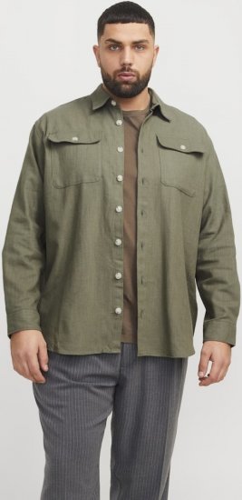 Jack & Jones Raymond Spring Long Sleeve Overshirt Green - Srajce - Moške srajce za Močnejše Postave