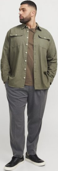 Jack & Jones Raymond Spring Long Sleeve Overshirt Green - Srajce - Moške srajce za Močnejše Postave