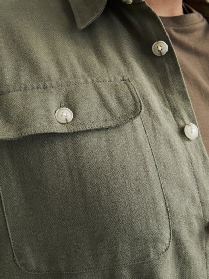 Jack & Jones Raymond Spring Long Sleeve Overshirt Green - Srajce - Moške srajce za Močnejše Postave