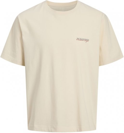 Jack & Jones Boston Photo Crew Neck T-Shirt Antique White - Kratke Majice - Moške kratke majice za močnejše postave