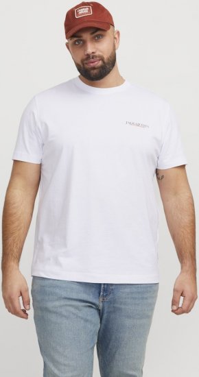 Jack & Jones Boston Photo Crew Neck T-Shirt Bright White - Kratke Majice - Moške kratke majice za močnejše postave