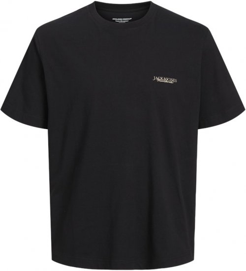 Jack & Jones Boston Photo Crew Neck T-Shirt Black - Kratke Majice - Moške kratke majice za močnejše postave