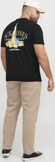 Jack & Jones Boston Photo Crew Neck T-Shirt Black - Kratke Majice - Moške kratke majice za močnejše postave
