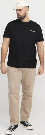 Jack & Jones Boston Photo Crew Neck T-Shirt Black - Kratke Majice - Moške kratke majice za močnejše postave