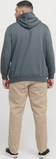 Jack & Jones Frederiksberg Box Script Hoodie Grey - Puloverji & jopice - Moški Puloverji & Jopice za Močnejše Postave