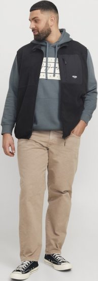 Jack & Jones Frederiksberg Box Script Hoodie Grey - Puloverji & jopice - Moški Puloverji & Jopice za Močnejše Postave