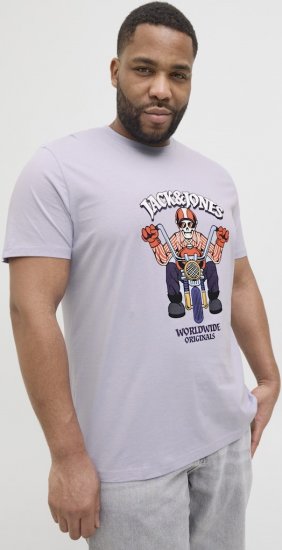 Jack & Jones Anatomy Skull Crew Neck T-Shirt Violet - Kratke Majice - Moške kratke majice za močnejše postave