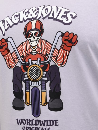 Jack & Jones Anatomy Skull Crew Neck T-Shirt Violet - Kratke Majice - Moške kratke majice za močnejše postave
