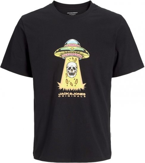 Jack & Jones Anatomy Skull Crew Neck T-Shirt Black - Kratke Majice - Moške kratke majice za močnejše postave