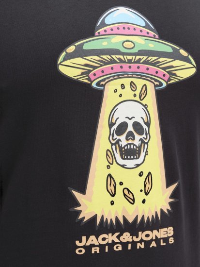 Jack & Jones Anatomy Skull Crew Neck T-Shirt Black - Kratke Majice - Moške kratke majice za močnejše postave