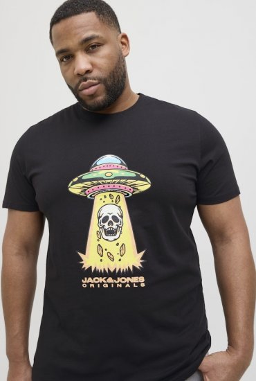 Jack & Jones Anatomy Skull Crew Neck T-Shirt Black - Kratke Majice - Moške kratke majice za močnejše postave