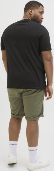 Jack & Jones Split Pocket Print T-Shirt Black - Kratke Majice - Moške kratke majice za močnejše postave