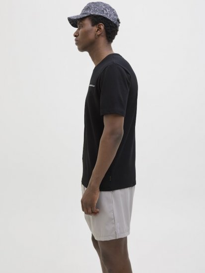 Jack & Jones FUSION Full Branding T-Shirt Black - Kratke Majice - Moške kratke majice za močnejše postave